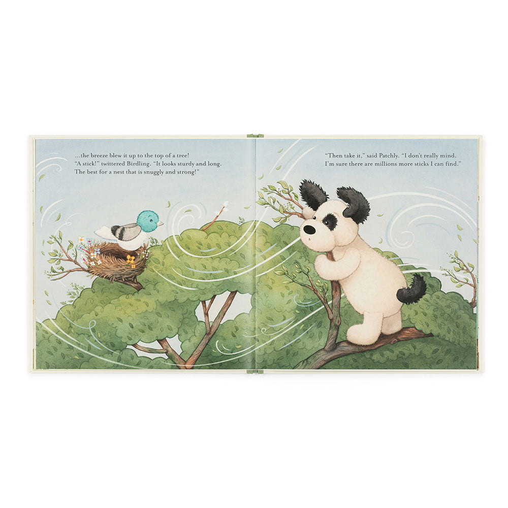 The Pick Of The Sticks Book And Bashful Black & Cream Puppy Medium